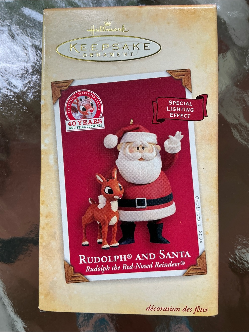 Hallmark Keepsake Ornament 2004 Rudolph and Santa NEW